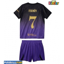 Barcelona Fermin Lopez #7 Auswärts Trikotsatz Kinder 2026-27 Kurzarm (+ Kurze Hosen)
